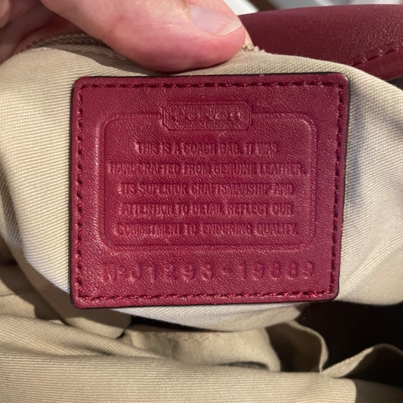 Coach Red Leather Hobo Shoulder Bag with Tassel - Picture 3 of 5